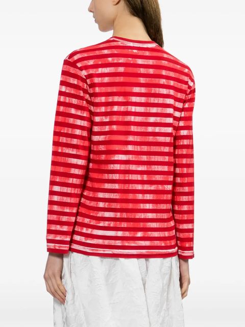 Comme Des Garçons striped T-shirt - Red