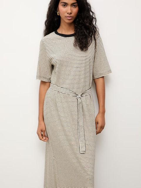 Answear.LAB sukienka letnia z dodatkiem lnu - zdjęcie produktu nr 1