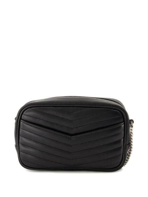 Saint Laurent mini Lou chevron logo shoulder bag - Black
