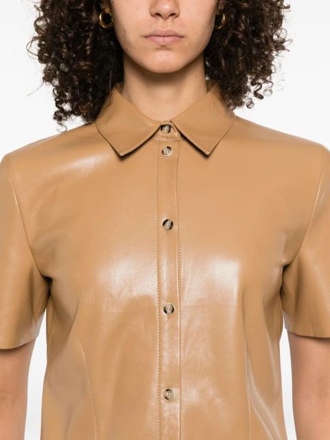 Nanushka Clare button-up short-sleeve shirt - Neutrals - zdjęcie produktu nr 2