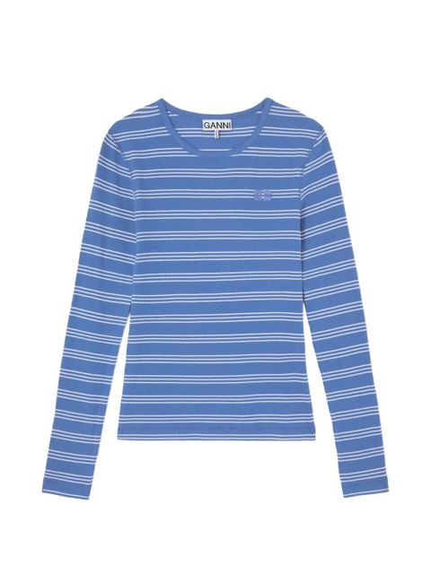 GANNI striped long-sleeve T-shirt - Blue - zdjęcie produktu nr 1