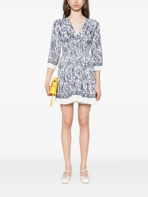 Maje floral-print pleated mini dress - Blue - zdjęcie produktu nr 2