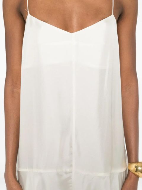 St. Agni silk twill slip dress - White