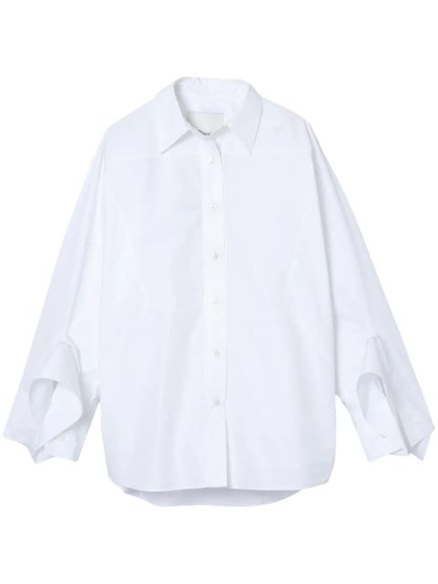 3.1 Phillip Lim draped-cuff poplin shirt - White - zdjęcie produktu nr 1