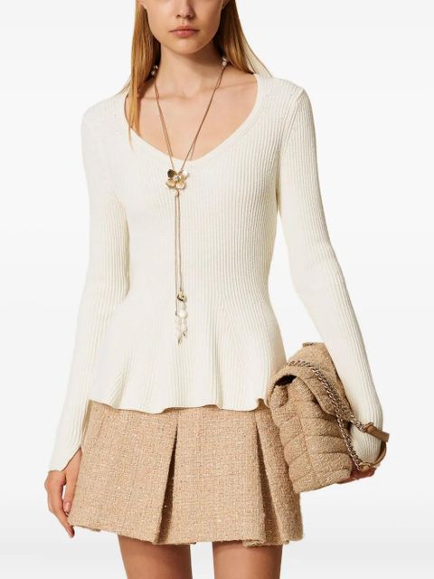 TWINSET ribbed sweater - White - zdjęcie produktu nr 2