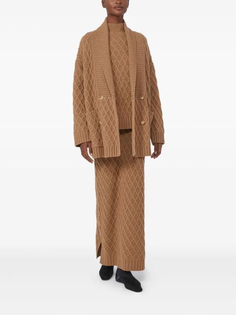 Max Mara high-neck diamond-pattern sweater - Brown