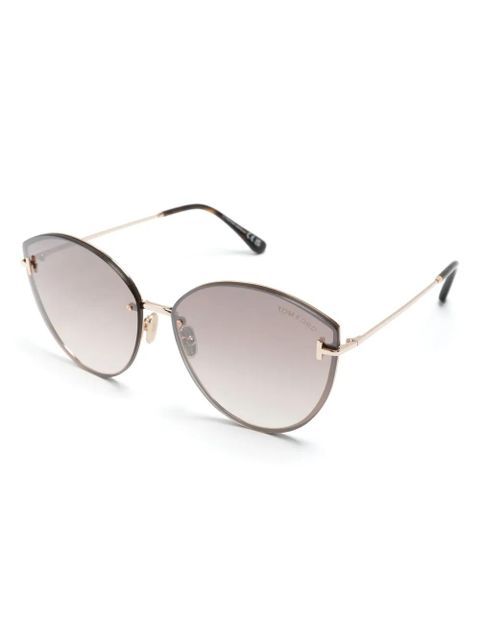 TOM FORD Eyewear Evangeline oversize-frame sunglasses - Gold