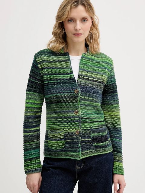 United Colors of Benetton kardigan z dodatkiem wełny kolor zielony 105CD6880 - zdjęcie produktu nr 1