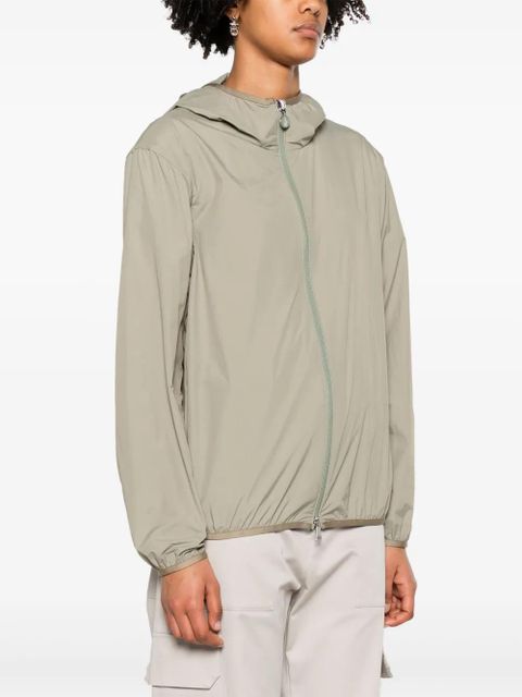 Moncler logo-patch hooded windbreaker jacket - Green