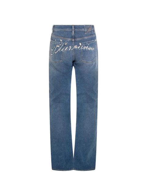 Blumarine distressed straight trousers - Blue - zdjęcie produktu nr 2