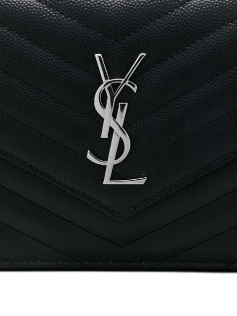 Saint Laurent chevron chain clutch bag - Black