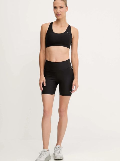 Puma szorty treningowe damskie kolor czarny gładkie high waist 527454 - zdjęcie produktu nr 2