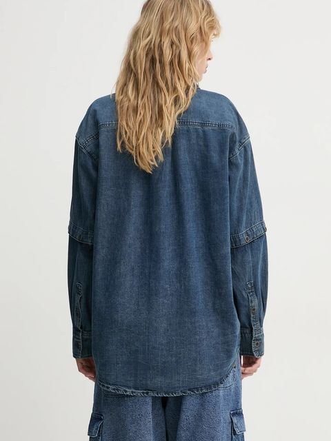 G-Star koszula damska kolor niebieski relaxed z kołnierzykiem klasycznym D25358-D252 - zdjęcie produktu nr 2