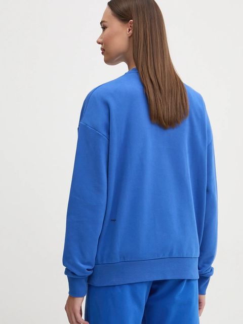 Pangaia bluza bawełniana kolor niebieski z nadrukiem