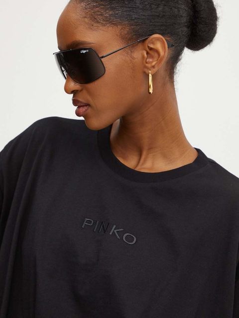 Pinko t-shirt bawełniany damski kolor czarny 104206 A251