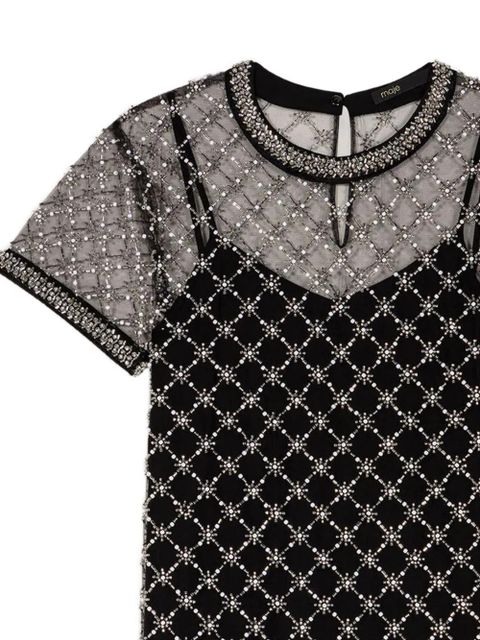 Maje embellished short-sleeve mini dress - Black - zdjęcie produktu nr 2