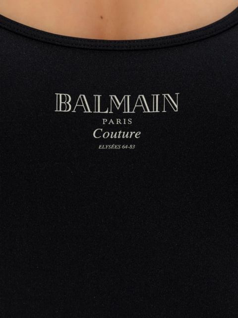Balmain logo-print swimsuit - Black