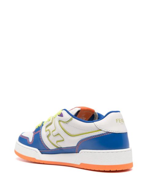 FENDI Match leather sneakers - White