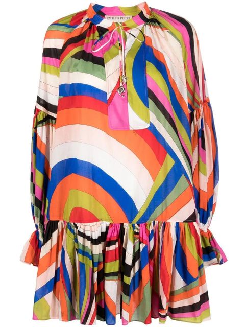 PUCCI Iride-print cotton minidress - Blue - zdjęcie produktu nr 1