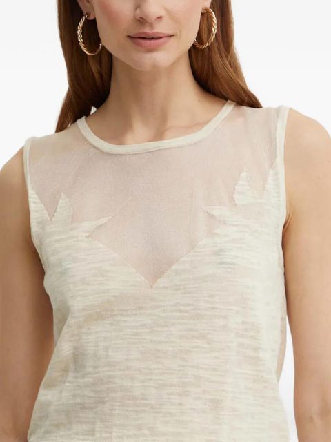 PINKO semi sheer-panel vest - Neutrals