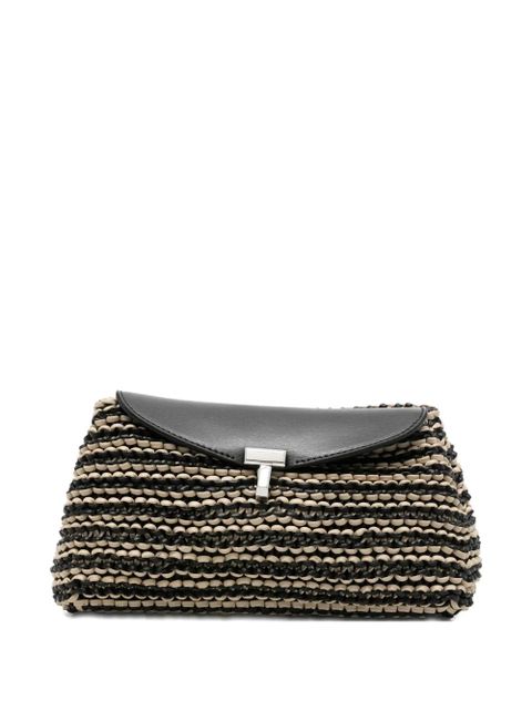 TOTEME woven-leather t-lock clutch - Black - zdjęcie produktu nr 1