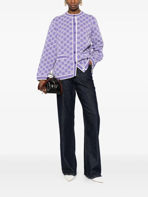Gucci GG-pattern cardigan - Purple - zdjęcie produktu nr 2