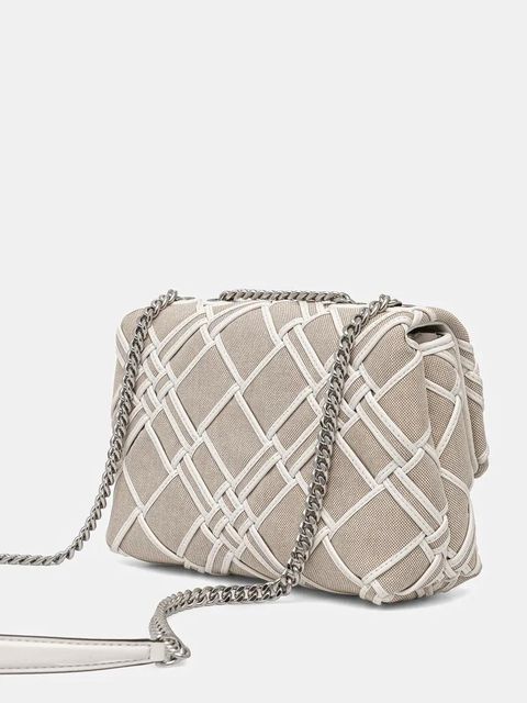 Tory Burch torebka Kira Woven Canvas Small kolor beżowy 151267-250
