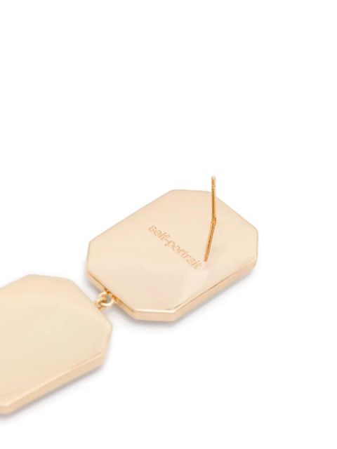 Self-Portrait Crystal Tiered earrings - Gold