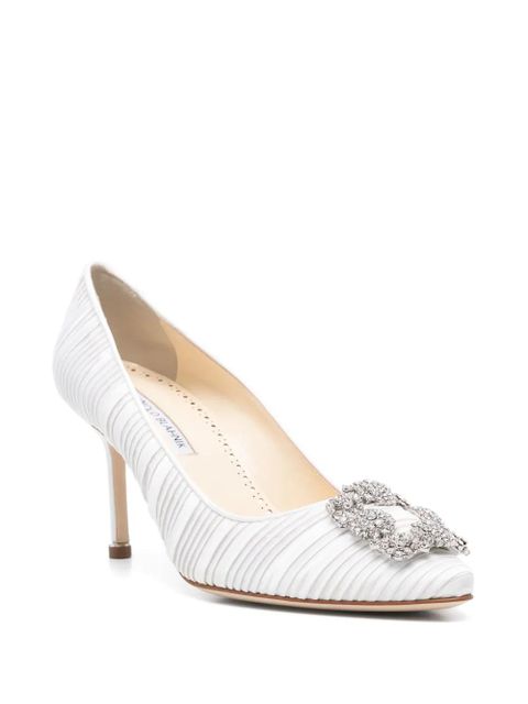 Manolo Blahnik 70mm Hangisi pumps - White - zdjęcie produktu nr 2
