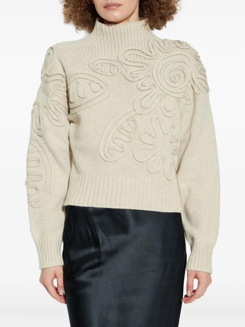 Cult Gaia floral-applique mock-neck sweater - Neutrals - zdjęcie produktu nr 2