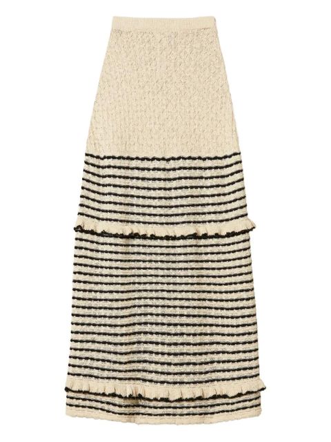 TWINSET striped ruffled maxi skirt - Neutrals - zdjęcie produktu nr 1