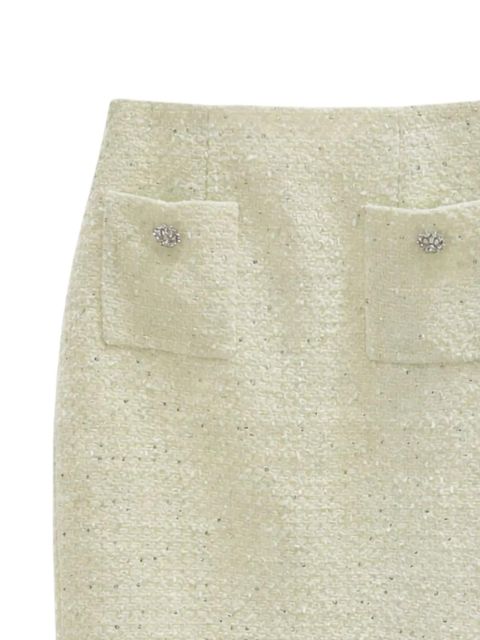 Self-Portrait boucle pocket skirt - White - zdjęcie produktu nr 2