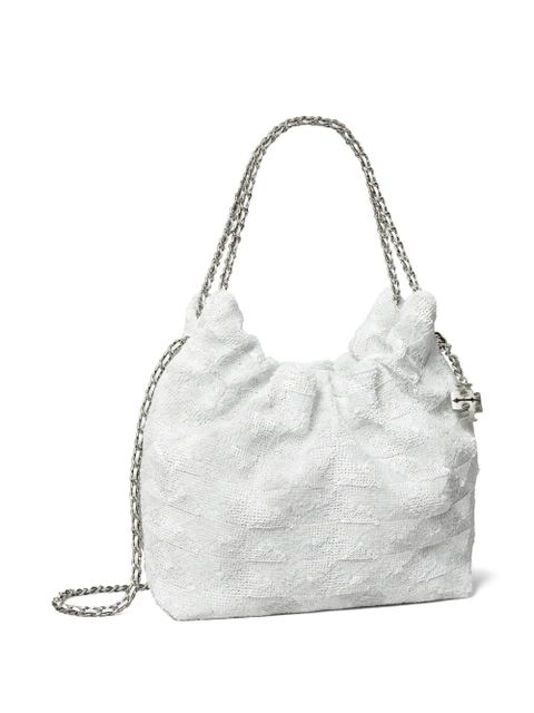 Tory Burch mini Fleming sequin shoulder bag - White