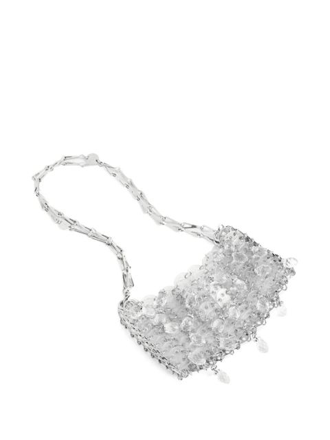 Rabanne mini crystal-resin chain cross body bag - Silver