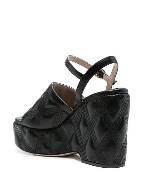 Valentino Garavani 115mm VLogo Signature quilted sandals - Black
