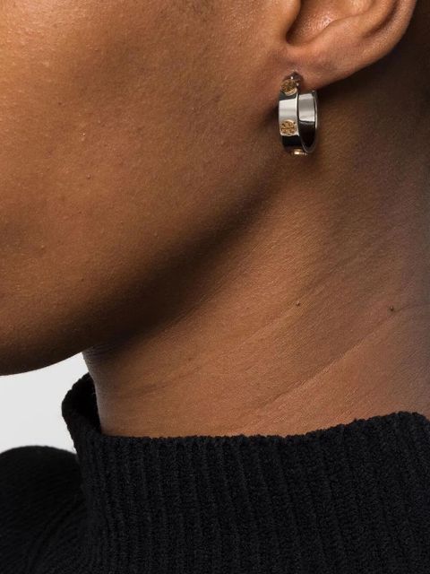 Tory Burch small Miller huggie hoop earrings - Silver