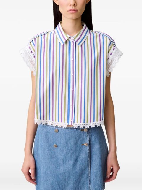 Claudie Pierlot striped lace shirt - White
