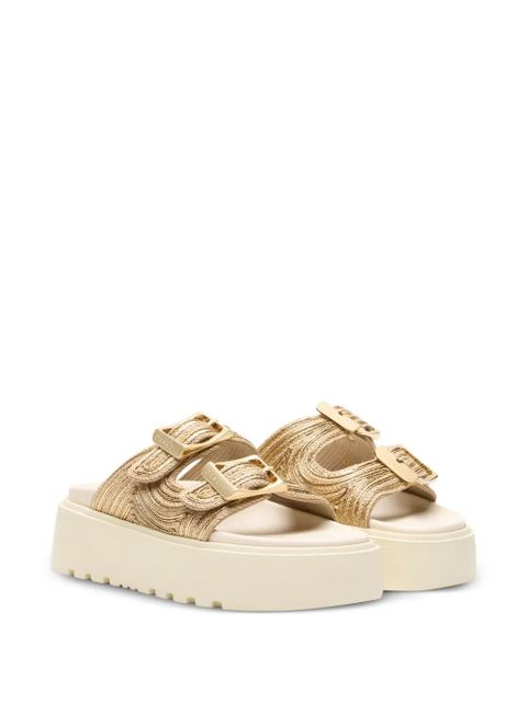 Casadei Thaiti Birki buckle slides - Gold - zdjęcie produktu nr 2