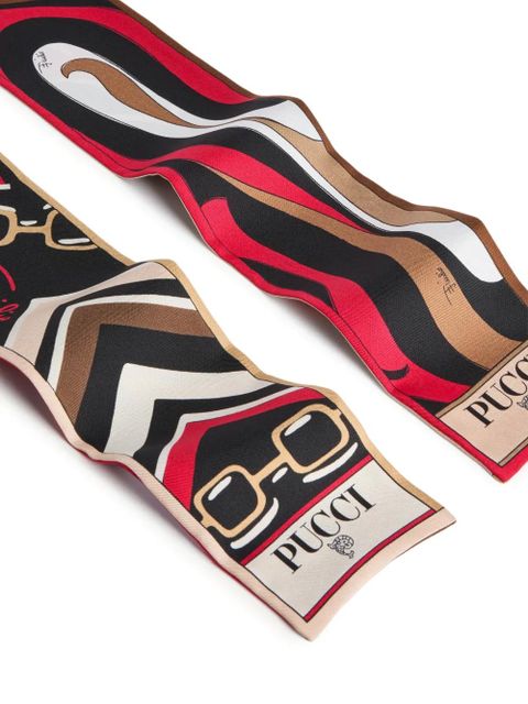 PUCCI Istrice Marmo-print silk scarf - Black - zdjęcie produktu nr 2