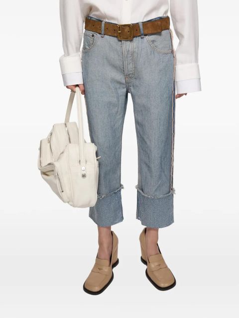 Acne Studios side-stripe cuffed jeans - Blue