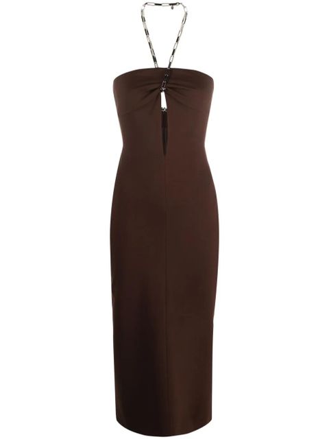 The Attico halterneck midi dress - Brown - zdjęcie produktu nr 1