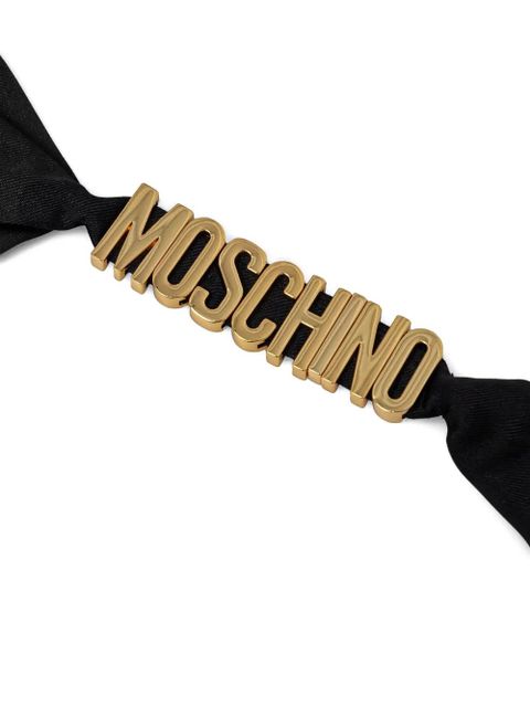 Moschino lettering-detail scarf - Black - zdjęcie produktu nr 2