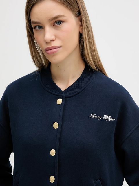 Tommy Hilfiger bluza damska kolor granatowy gładka WW0WW47835