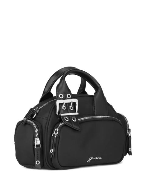 GANNI logo-print tote bag - Black