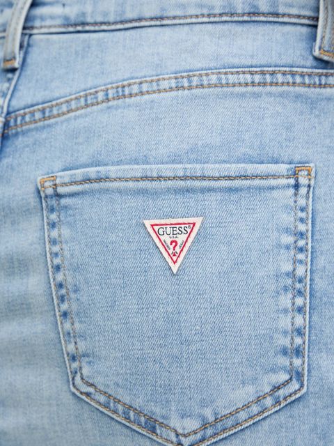 Guess spódnica jeansowa MILA kolor granatowy midi prosta W5YD1L D5QQ0