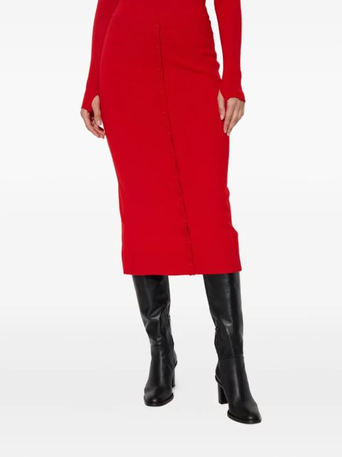 Victoria Beckham button-front fitted skirt - Red
