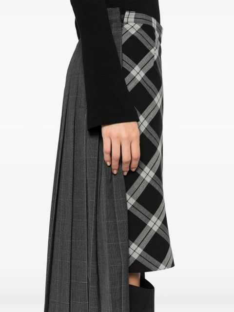 Balenciaga checked midi skirt - Grey