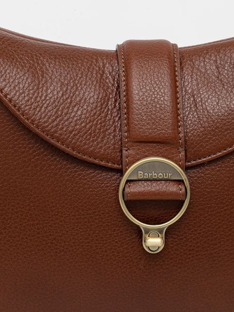 Barbour torebka skórzana kolor brązowy LBA0493