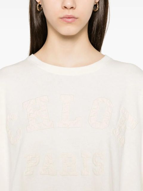 Chloé logo-appliqué T-shirt - White