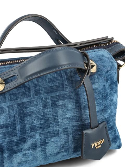 FENDI mini By The Way Soft flocked tote bag - Blue